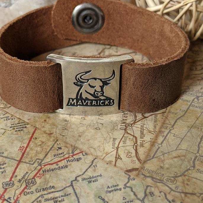 mesa university leather bracelet